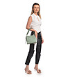 Мента зелена кожена чанта Tote -1 снимка
