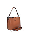 Кафява кожена чанта тип tote-2 снимка