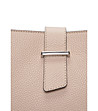 Бежова кожена чанта тип tote-3 снимка