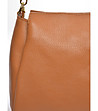 Дамска кожена чанта в цвят коняк-3 снимка