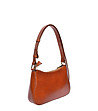 Дамска чанта от естествена кожа в цвят коняк-2 снимка