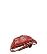 Червена дамска кожена чанта за кръста-2 снимка
