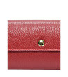 Червен дамски портфейл от естествена кожа-3 снимка