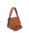 Кафява малка дамска чанта от естествена кожа-2 снимка