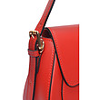 Червена малка дамска чанта от естествена кожа-3 снимка
