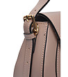 Дамска кожена чанта в цвят таупе-3 снимка