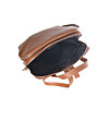 Кожена дамска раница в цвят коняк-4 снимка
