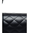 Черна кожена чанта с ромбовидни шевове Adele-3 снимка