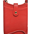 Червена дамска кожена чанта за телефон Sanira-3 снимка