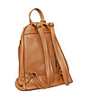 Кожена дамска раница в цвят коняк Milona-2 снимка