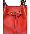 Червена чанта тип tote ROSSO с катарама-3 снимка