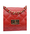Червена чанта ROSSO тип crossbody с капитониран ефект-3 снимка