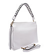 Бяла чанта за рамо с плетена дръжка BIANCO-2 снимка