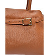Кафява кожена чанта COGNAC-3 снимка