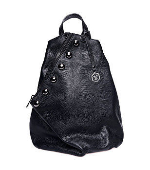 Черна дамска кожена раница Kristin снимка