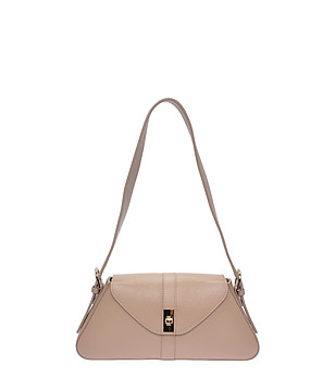 Бежова чанта за рамо с метална тока FANGO снимка