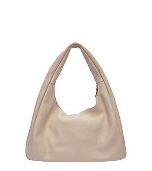 Бежова чанта тип hobo снимка