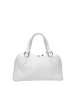 Бяла чанта от естествена кожа снимка