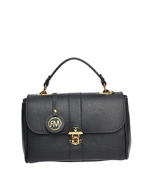 Дамска кожена чанта в черно Sanoma снимка