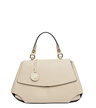 Дамска светлобежова чанта от естествена кожа Sinalia снимка