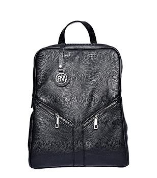 Черна дамска кожена раница Daria снимка