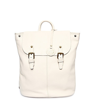 Дамска кожена раница в светлобежово Eileen снимка