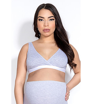 Сив памучен безшевен сутиен LILLY снимка