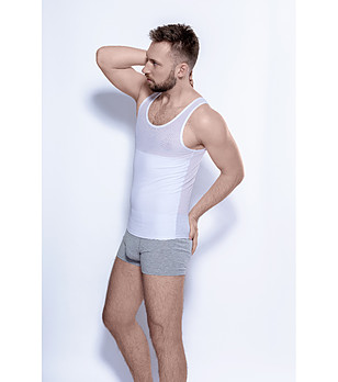 Бяла мъжка стягащ потник 180-190 см снимка