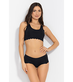 Черни бикини с вълнообразен кант FEEL GOOD MIDI снимка