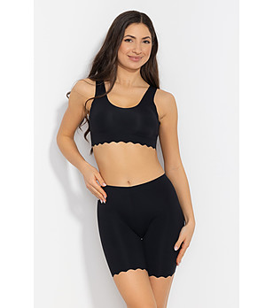 Черен стягащ клин с вълнообразен кант FEEL GOOD снимка