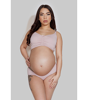 Розов памучен сутиен EASY с набор отпред снимка