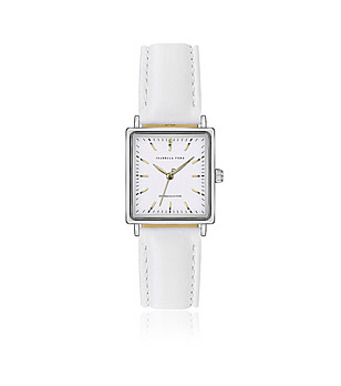 Бял часовник с бяла кожена каишка Rosalie снимка