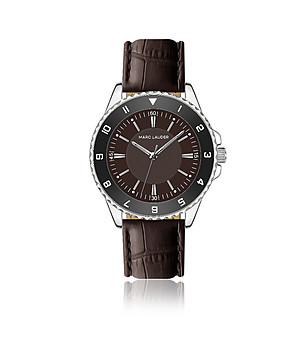 Кафяв часовник с каишка тип кроко Lumina снимка