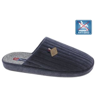 Мъжки тъмносини домашни чехли с гумирана подметка снимка