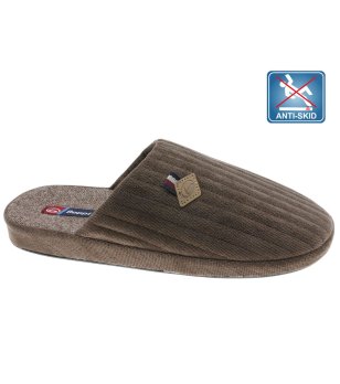 Кафяви домашни чехли с антислип ходило снимка