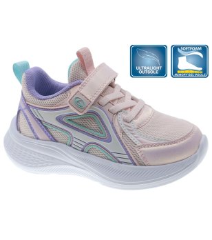 Розови детски маратонки с велкро  снимка