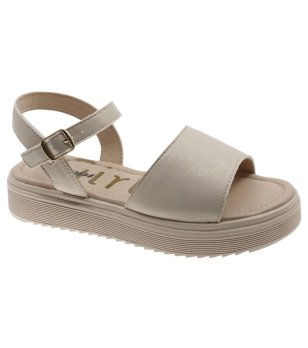 Бежови детски сандали на платформа снимка