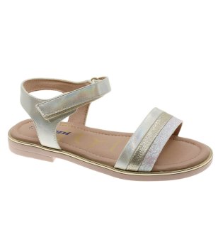 Златисти детски сандали с ленти номера 30-35 снимка