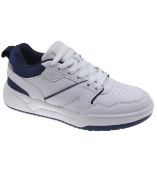 Бели детски сникърси с тъмносин детайл снимка