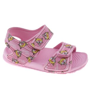 Детски розови сандали с принт снимка