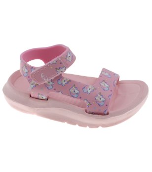 Детски розови сандали с еднорози  снимка