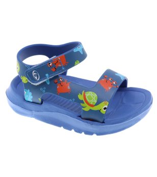 Сини детски сандали с морски принт снимка