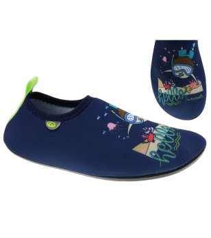 Детски тъмносини обувки за вода с принт снимка