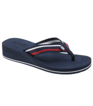 Дамски джапанки на платформа в тъмносин цвят Navy Blue снимка