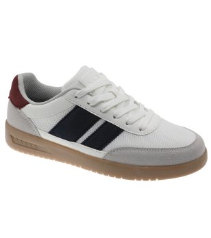 Бели мъжки сникърси с тъмносини ленти снимка