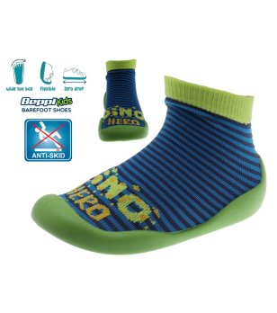 Детски зелени пантофи с гумена подметка Green снимка