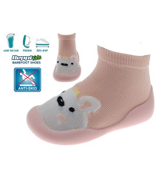 Детски розови пантофи чорап тип с животински мотив снимка