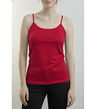 Червен топ с тънки презрамки Macadi снимка