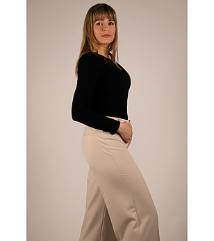 Черна дамска блуза с дълъг ръкав Ginger снимка