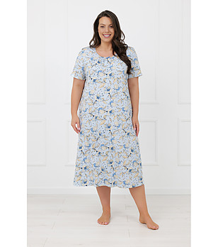 Памучна нощница SAMOA с къс ръкав на цветя снимка